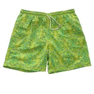 J. McLaughlin Swim Trunks Lined Yellow Green Size Large Beach Shorts